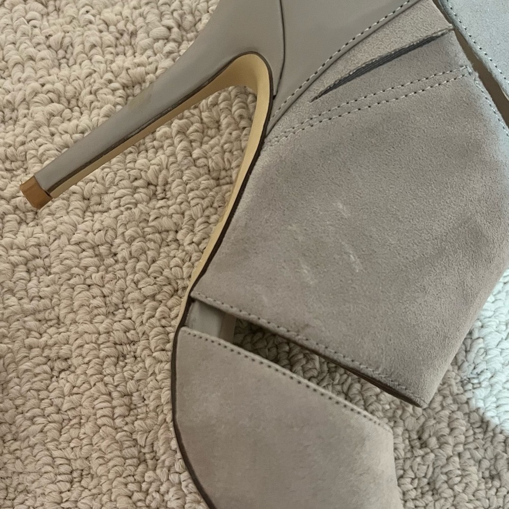 Pointed Toe Beige Pointer Toe Heeled Boots - Picture 7 of 7